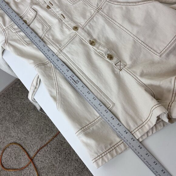 Rhythm Romper Womens Medium Sinclair Denim Boiler Suit Romper Utility Cream - Picture 8 of 13